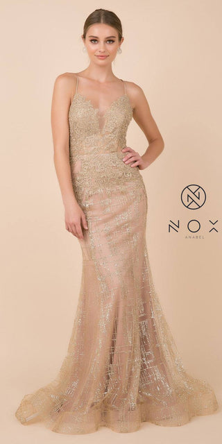 Nox Anabel R282-1 Mermaid Long Dress Corset Open-Back