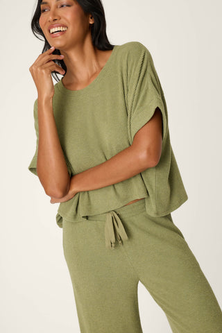 Soft Olive Rib Knit Lounge Set