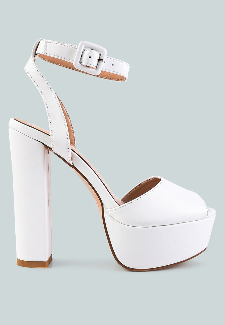 Rager Peep-Toe High Platform Block Sandals - Glamourous Grace