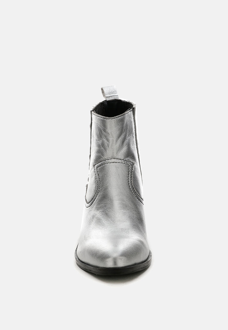 Rayna Metallic Leather Boots - Glamourous Grace