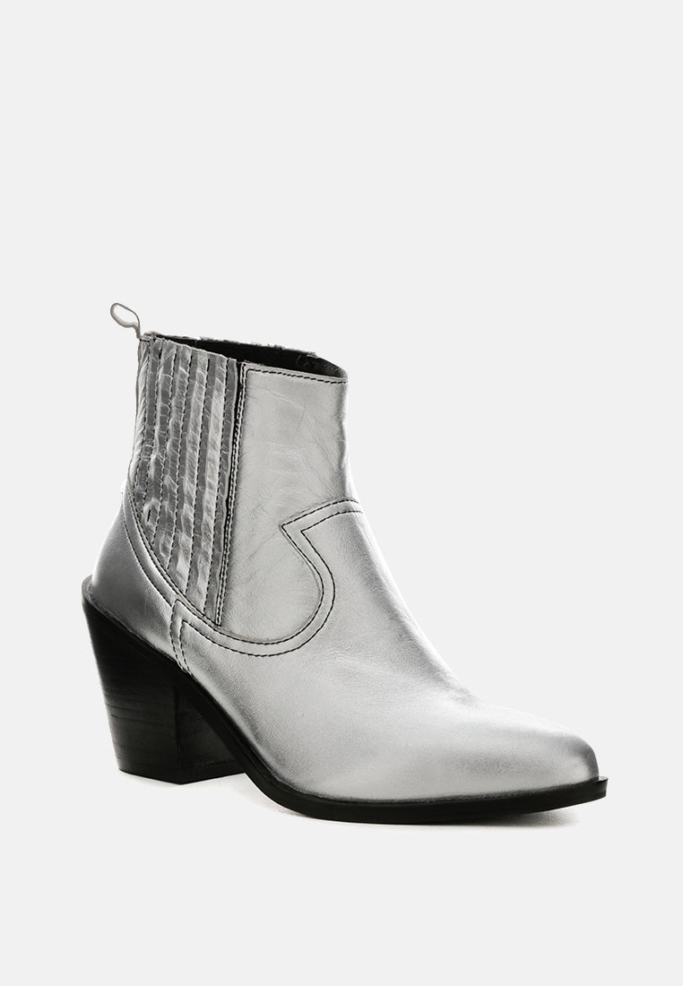 Rayna Metallic Leather Boots - Glamourous Grace