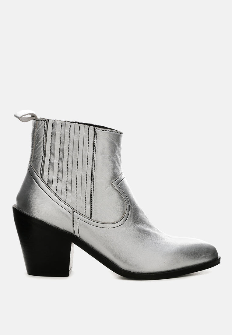 Rayna Metallic Leather Boots - Glamourous Grace