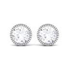 1 CT Moissanite Solitaire Stud Earrings in Bezel Setting
