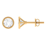 1 CT Moissanite Solitaire Stud Earrings in Bezel Setting