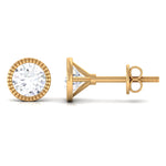 1 CT Moissanite Solitaire Stud Earrings in Bezel Setting