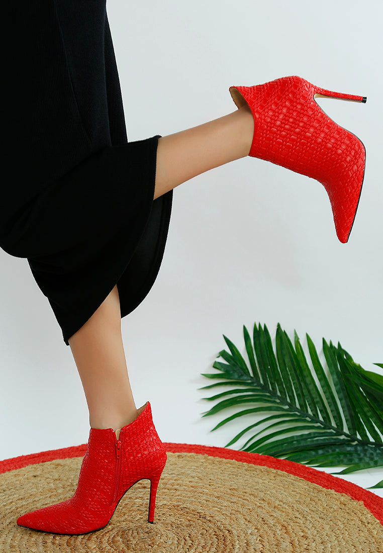 Lolita Woven Texture Stiletto Boot - Glamourous Grace