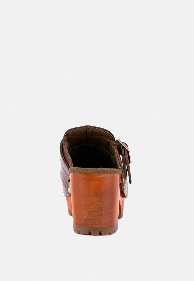 Choctav Handcrafted Leather Clogs - Glamourous Grace