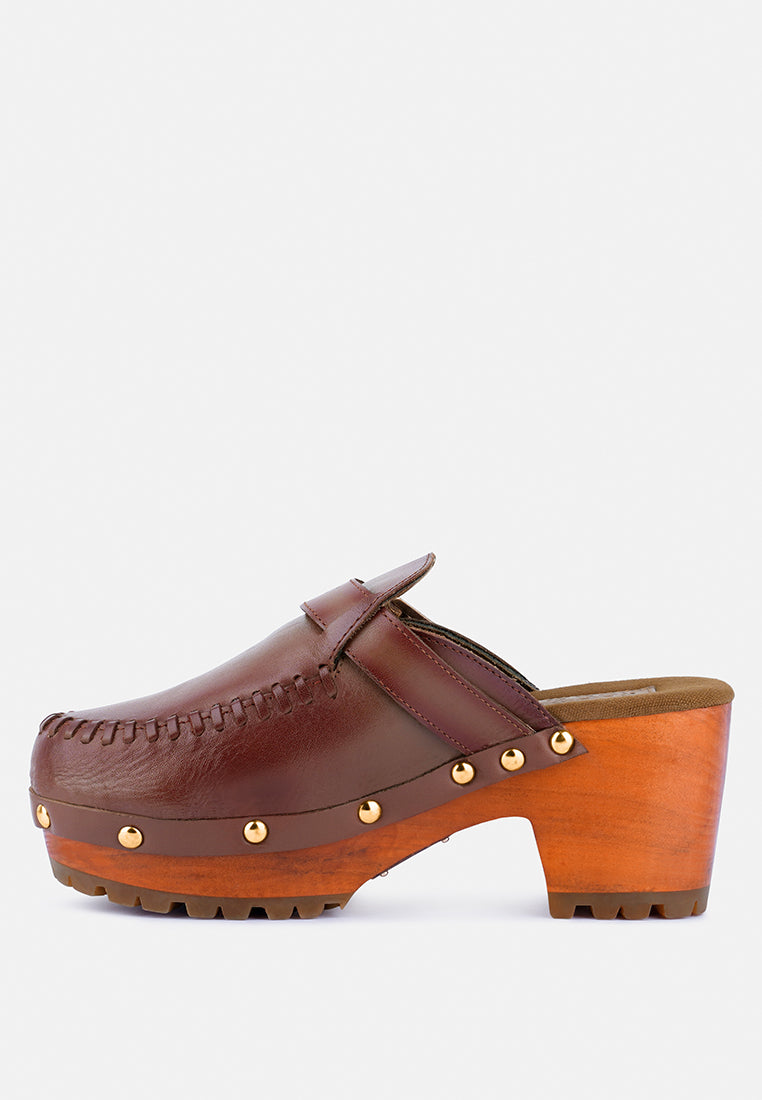 Choctav Handcrafted Leather Clogs - Glamourous Grace