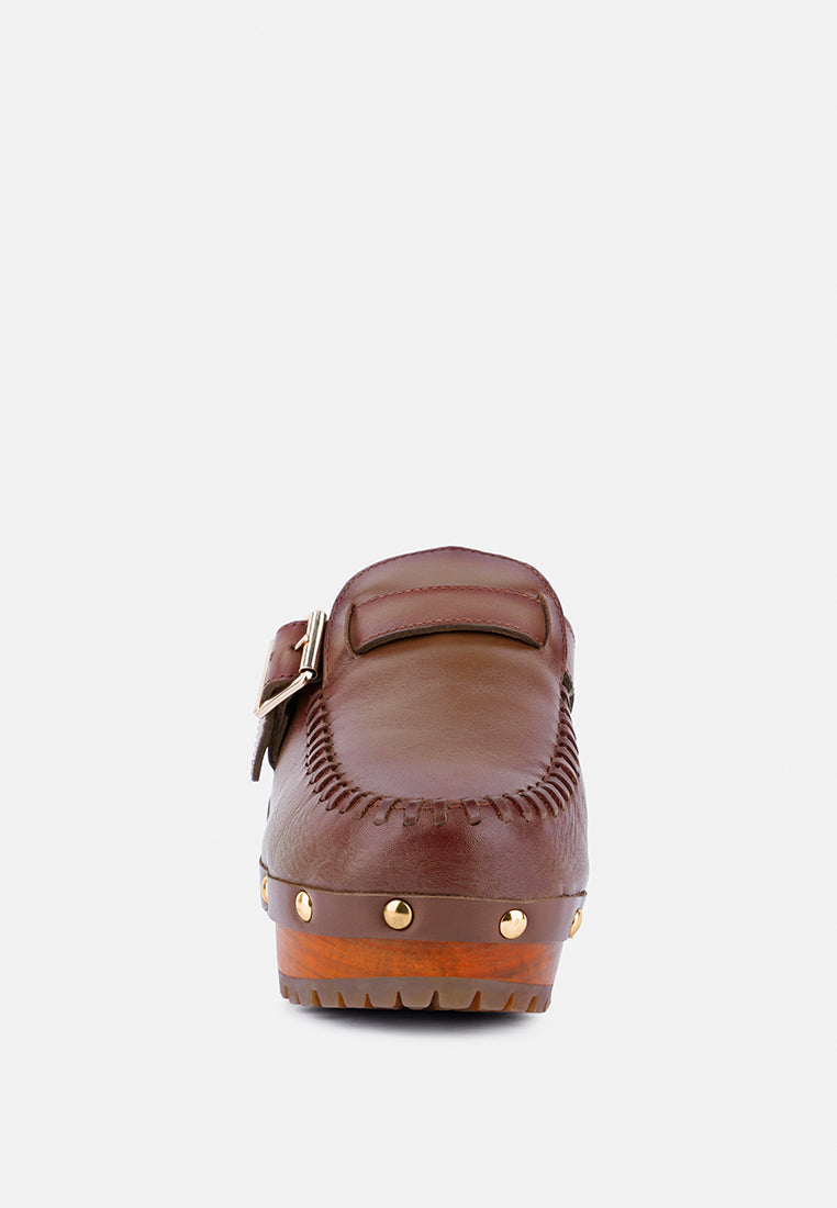Choctav Handcrafted Leather Clogs - Glamourous Grace