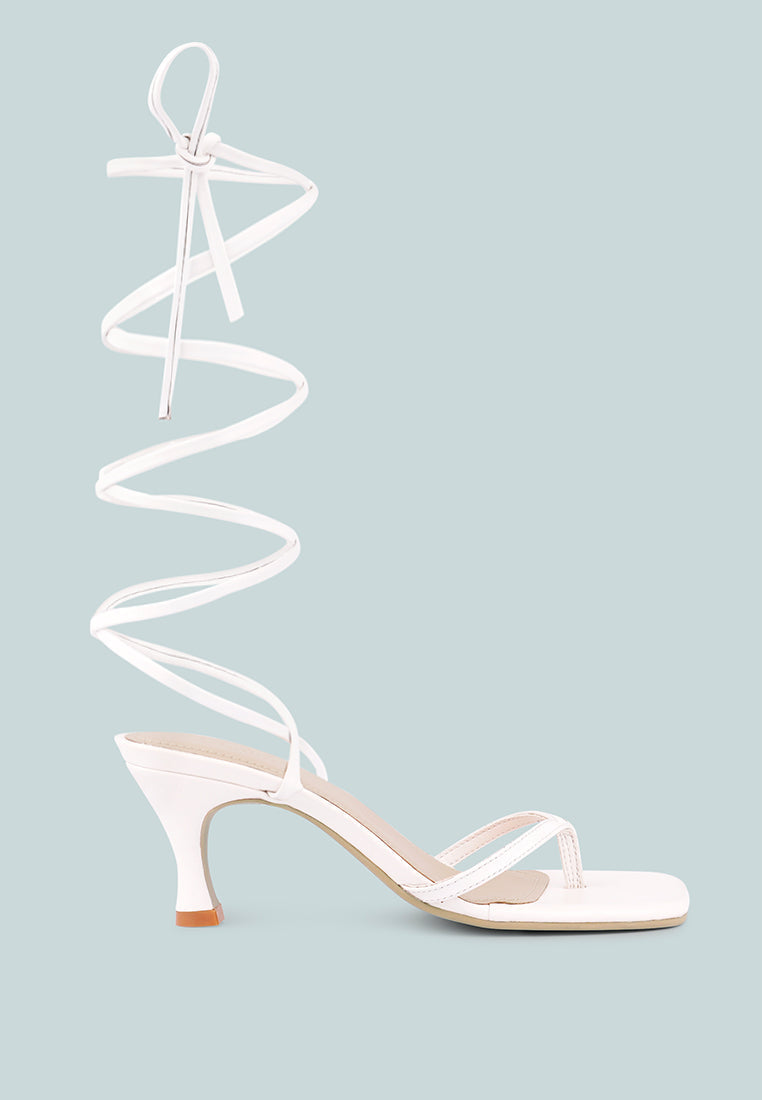 Dorita Kitten Heel Lace Up Sandal - Glamourous Grace