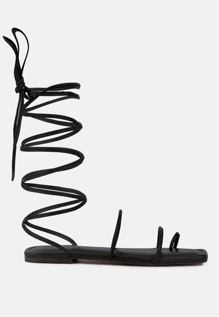 Amatha Essential Toe Ring Summer Leather Flats - Glamourous Grace