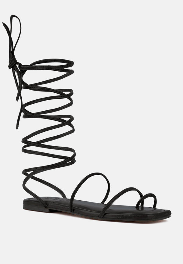Amatha Essential Toe Ring Summer Leather Flats - Glamourous Grace