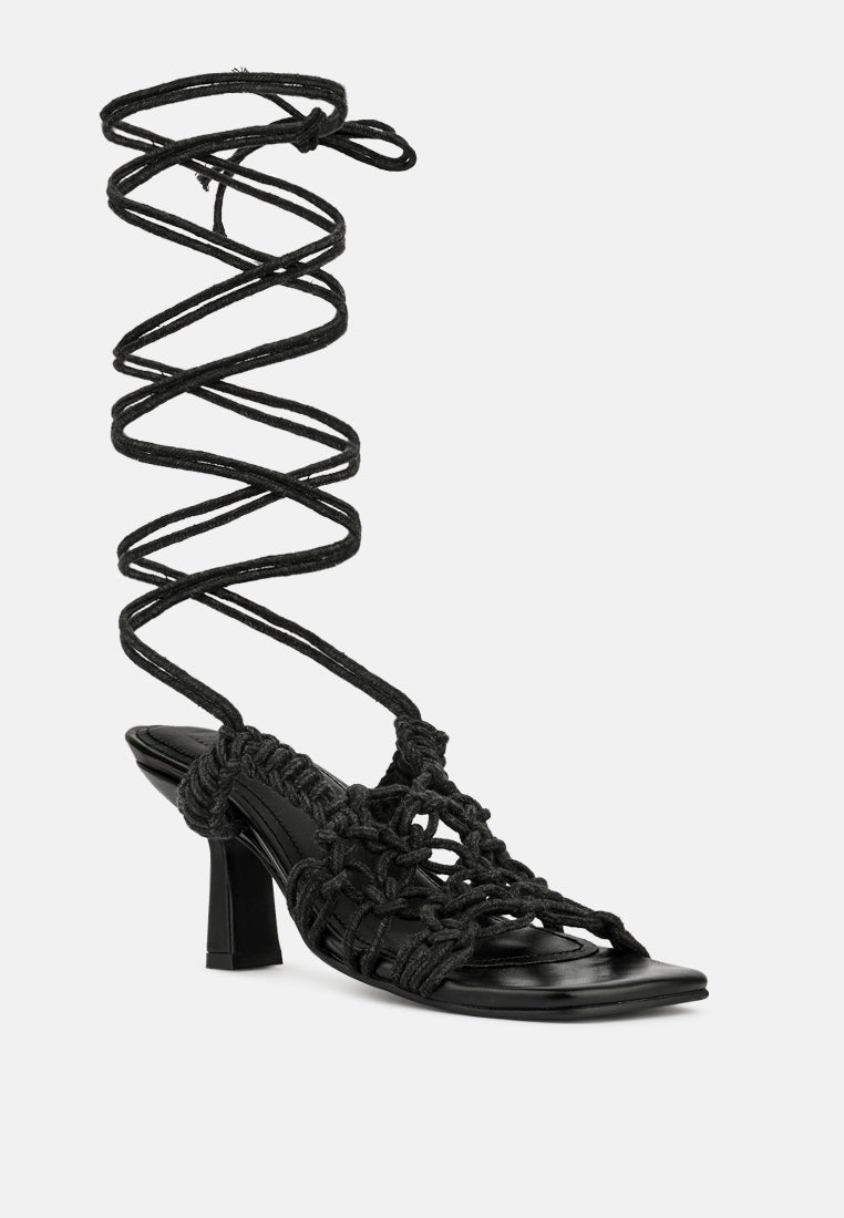 Beroe Braided Handcrafted Lace Up Sandal - Glamourous Grace