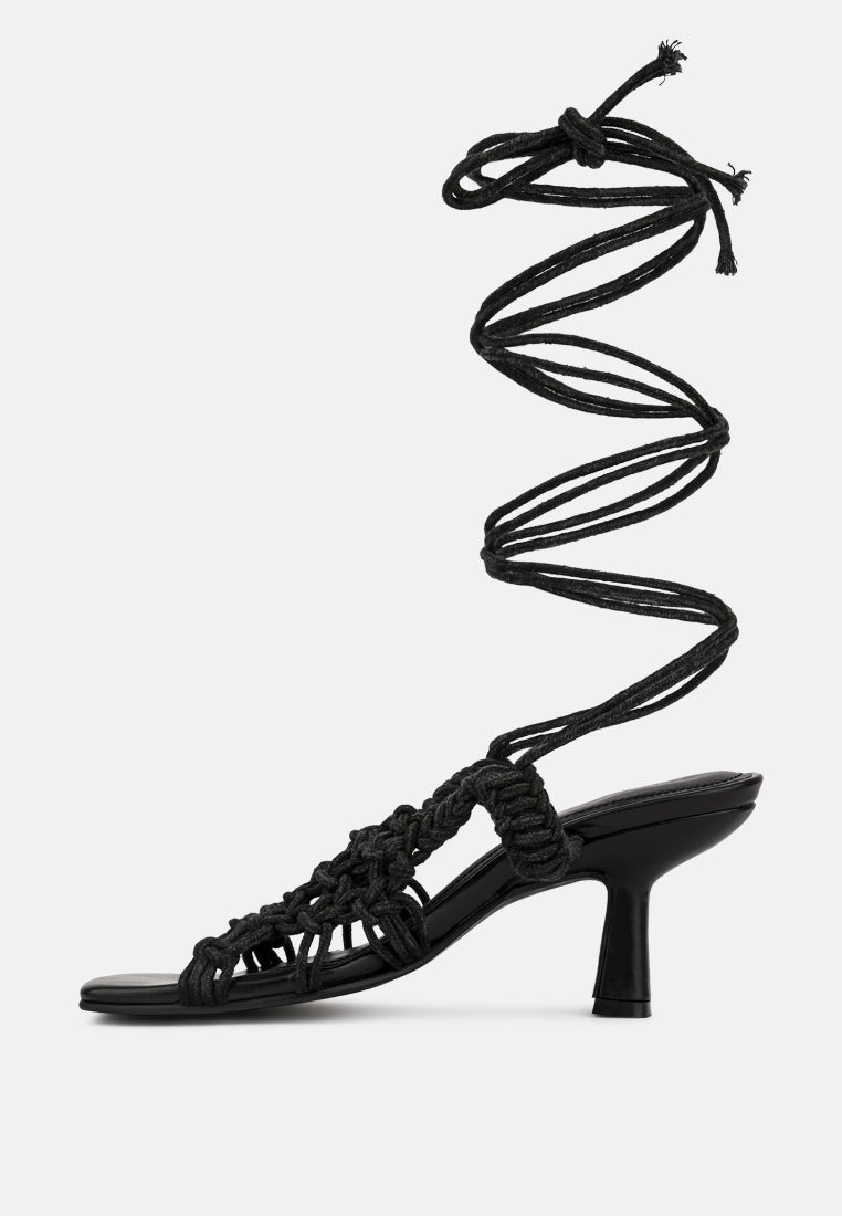 Beroe Braided Handcrafted Lace Up Sandal - Glamourous Grace