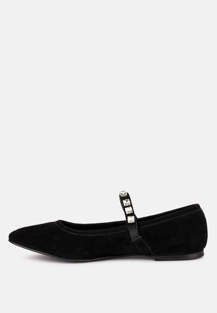 Assisi Fine Suede Maryjane Ballet Flats - Glamourous Grace