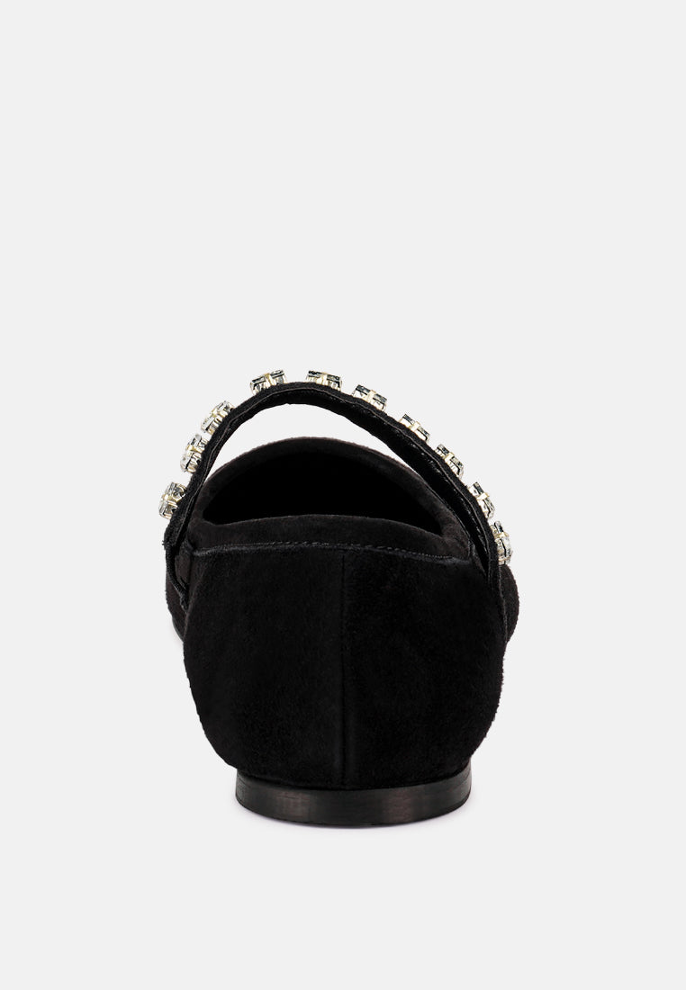 Assisi Fine Suede Maryjane Ballet Flats - Glamourous Grace