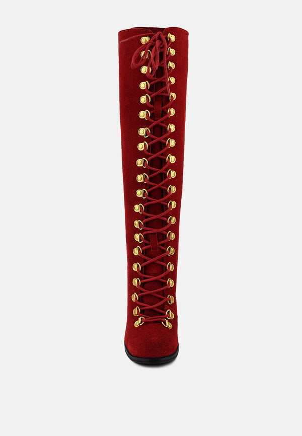 Street-Slay Antique Heeled Calf Boot - Glamourous Grace