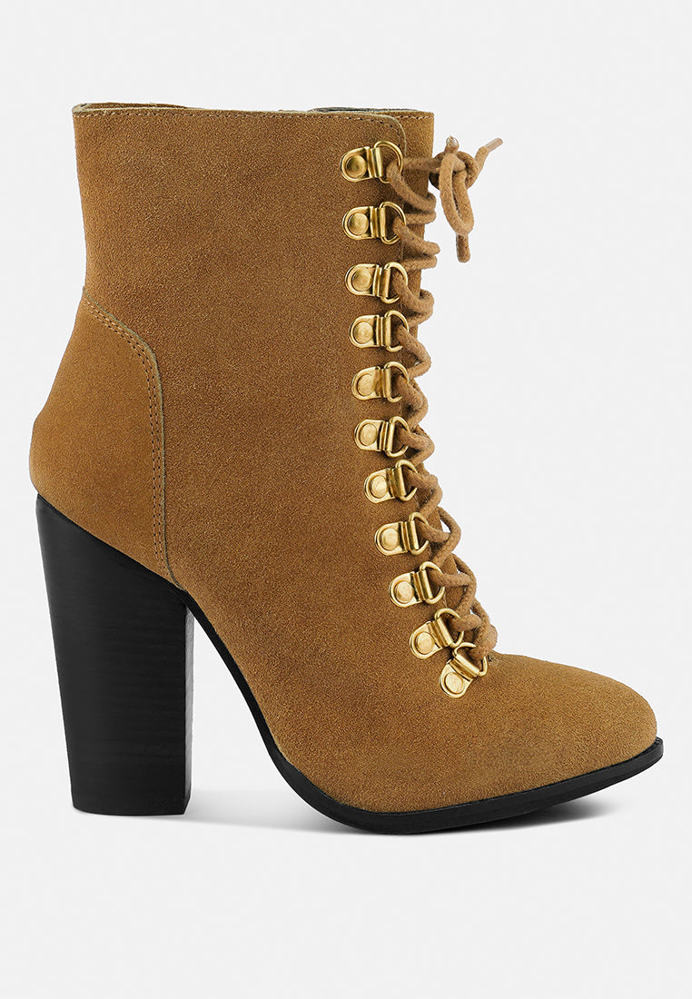 Goose-Feather Antique High Heeled Ankle Boot - Glamourous Grace