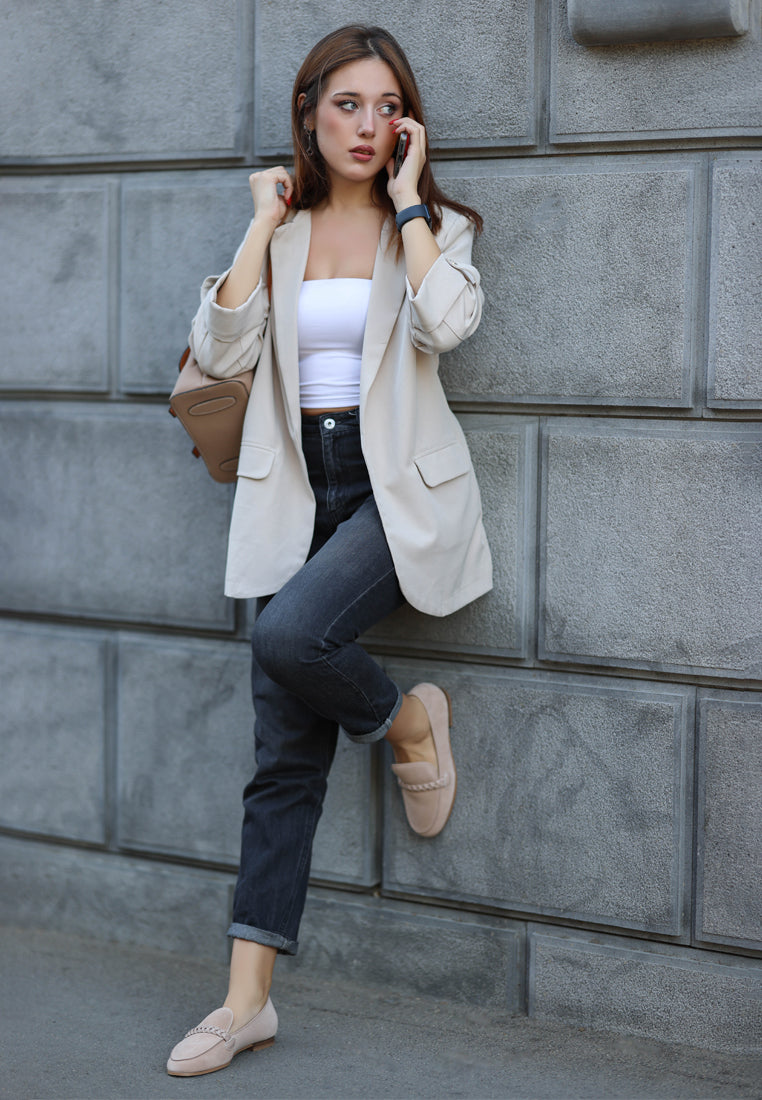 Echo Suede Leather Braided Detail Loafers - Glamourous Grace