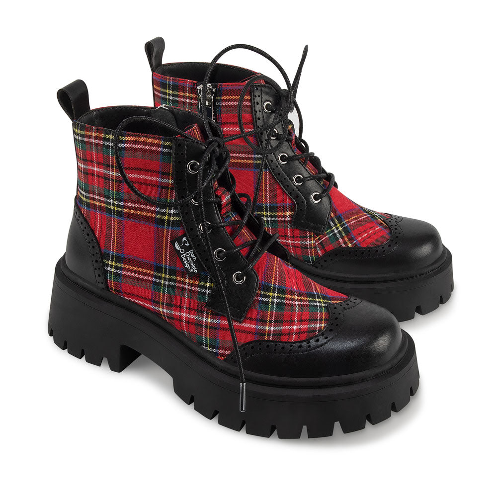 Red Tartan Women's  Boots - Glamourous Grace