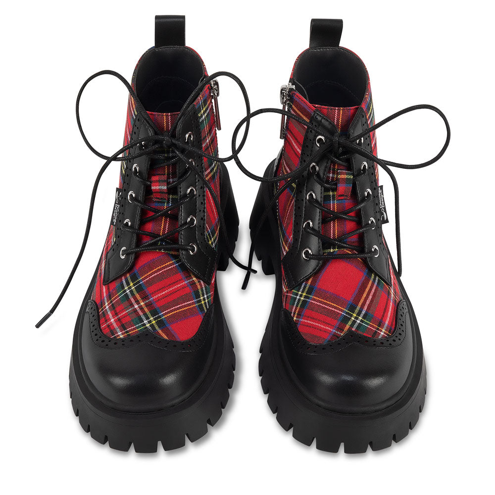 Red Tartan Women's  Boots - Glamourous Grace