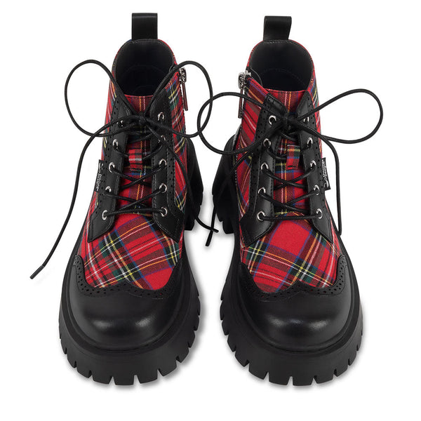 Red Tartan Women's  Boots - Glamourous Grace