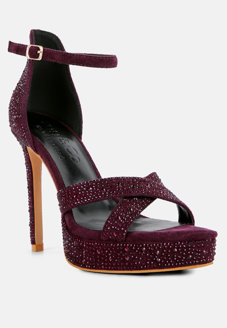 Regalia Rhinestone Embellished Stiletto Sandals - Glamourous Grace