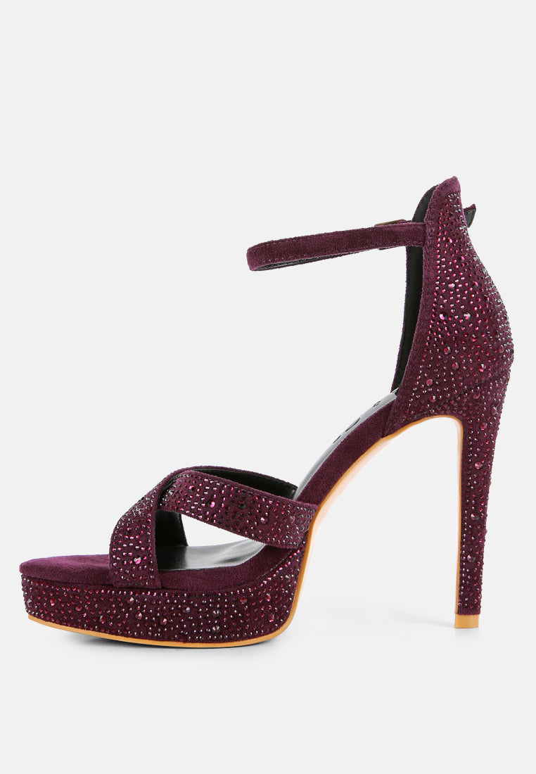 Regalia Rhinestone Embellished Stiletto Sandals - Glamourous Grace