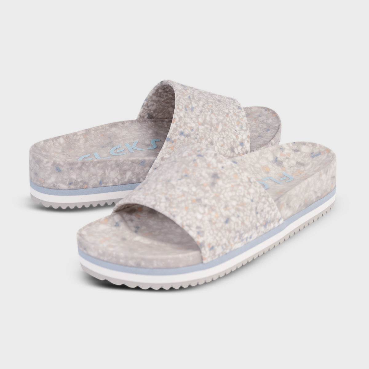 East Beach Slide Platform - Faded Denim - Glamourous Grace