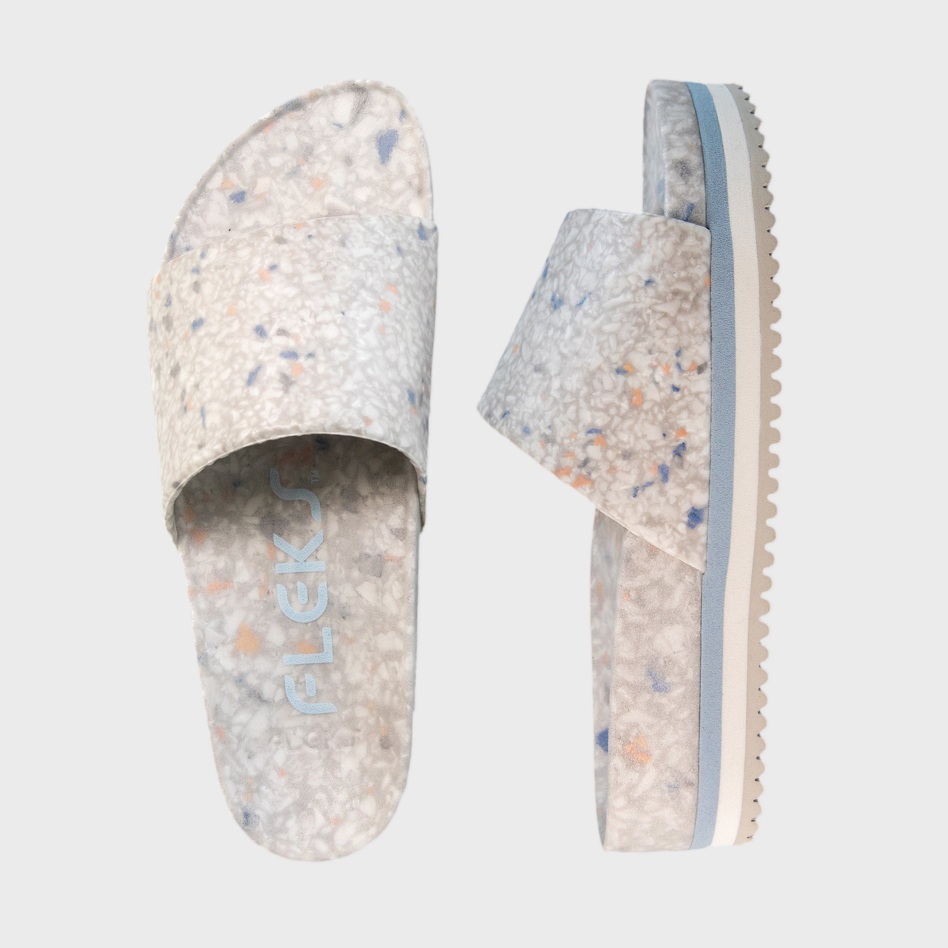 East Beach Slide Platform - Faded Denim - Glamourous Grace