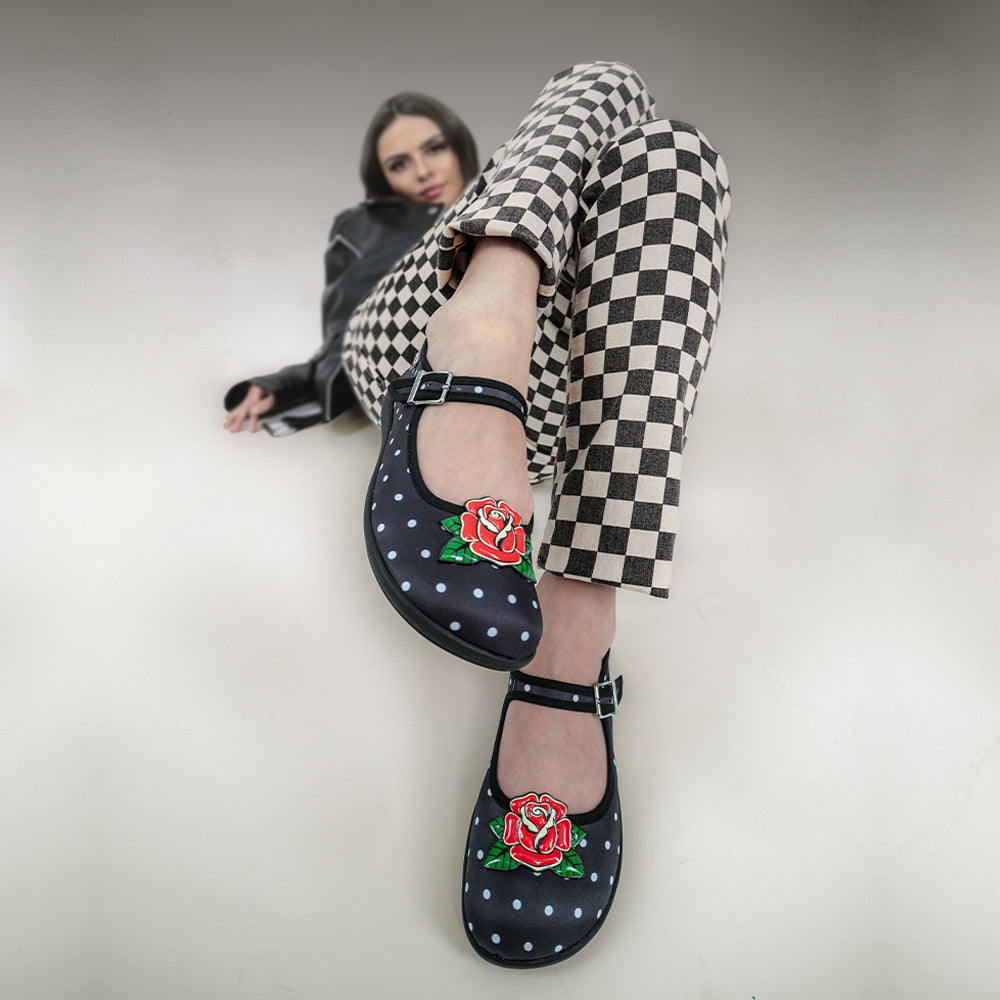Rockabilly Women's Mary Jane Flats - Glamourous Grace