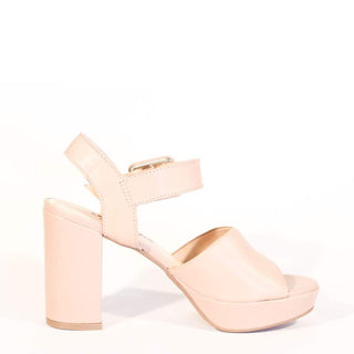 Rose Leather Platform Heels - Glamourous Grace