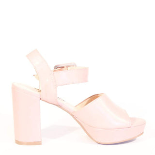 Rose Leather Platform Heels - Glamourous Grace