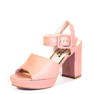 Rose Leather Platform Heels - Glamourous Grace