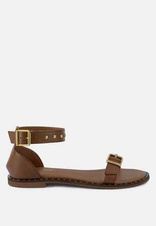 Rosemary Buckle Strap Flat Sandals