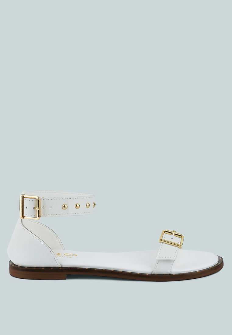 Rosemary Buckle Strap Flat Sandals - Glamourous Grace