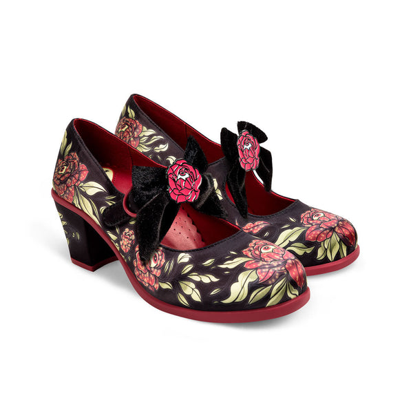 Chocolaticas® Mid Heels Rose Of Life Women's Mary Jane Pump - Glamourous Grace