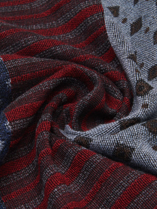Federico (red/blue) - Warm and soft Italian scarf from wool blend - Glamourous Grace
