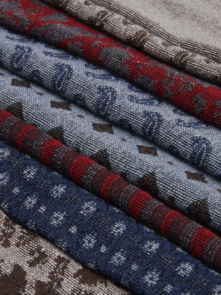 Federico (red/blue) - Warm and soft Italian scarf from wool blend - Glamourous Grace