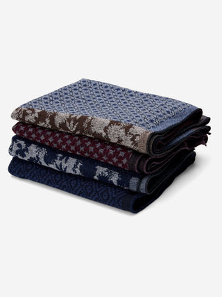 Federico (red/blue) - Warm and soft Italian scarf from wool blend - Glamourous Grace