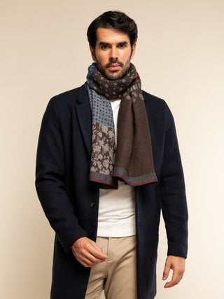 Federico (red/blue) - Warm and soft Italian scarf from wool blend - Glamourous Grace
