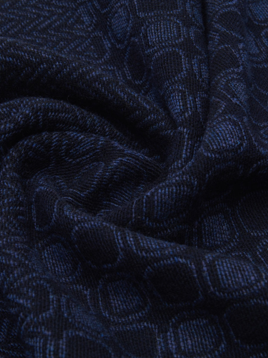 Bruno (blue) - Warm and soft Italian scarf from wool blend - Glamourous Grace