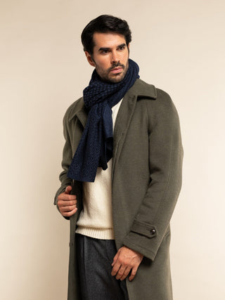 Bruno (blue) - Warm and soft Italian scarf from wool blend - Glamourous Grace