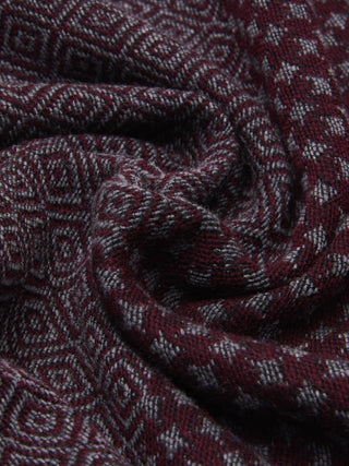 Bruno (grey/red) - Warm and soft Italian scarf from wool blend - Glamourous Grace