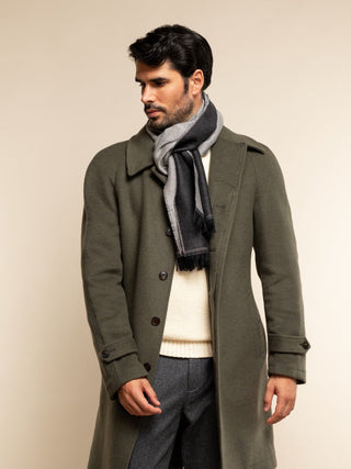 Romeo (blue/grey) - Italian warm and soft scarf made from 100% wool - Glamourous Grace