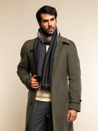 Romeo (blue/grey) - Italian warm and soft scarf made from 100% wool - Glamourous Grace