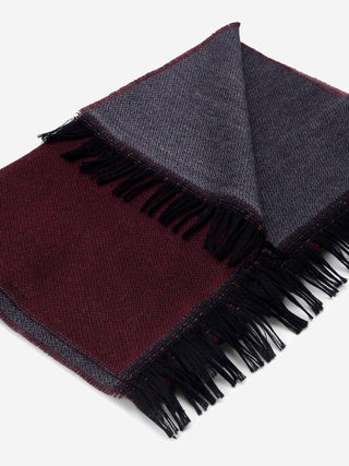 Romeo (red/grey) - Italian warm and soft scarf made from 100% wool - Glamourous Grace