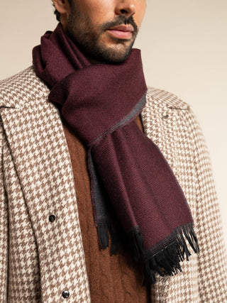 Romeo (red/grey) - Italian warm and soft scarf made from 100% wool - Glamourous Grace