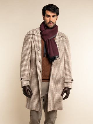 Romeo (red/grey) - Italian warm and soft scarf made from 100% wool - Glamourous Grace