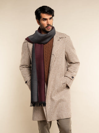 Romeo (red/grey) - Italian warm and soft scarf made from 100% wool - Glamourous Grace